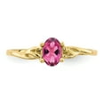 thumbnail image 4 of Primal Gold 10 Karat Yellow Gold Genuine Pink Tourmaline Birthstone Ring, 4 of 7