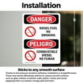 thumbnail image 3 of (2 Pack) Diesel Fuel No Smoking Bilingual OSHA Danger Sign 18 Inch X 24 Inch Vinyl Label Decal Sticker Weather Resistant, UV Protected for Workplace, Business, and Construction Site,, 3 of 7