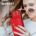 thumbnail image 5 of ShellTech for iPhone Xs Max Case with Card Holder and Strap - Zipper Pocket,Crossbody Lanyard Strap,Credit Card Holder,Stand Ring,Cute Phone Wallet Case for Women,Red, 5 of 10