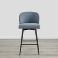 thumbnail image 3 of CHITA 27" Swivel Upholstered Counter Bar Stools with Back & Metal Legs Set of 3,Fabric in Capri Blue, 3 of 8