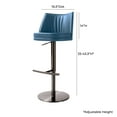 thumbnail image 2 of Gala Blue Vegan Leather on Black Adjustable Stool, 2 of 6