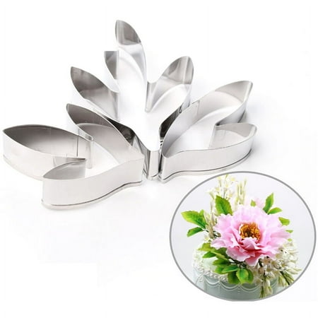 

Fondant Cake Decoration Stainless Steel Tools Peony Flower Leaves Cutters Set