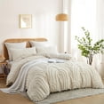 thumbnail image 4 of Nayoroom 3 Pieces Geometric Arch Pattern Tufted Microfiber Duvet Cover Set Beige Boho Shabby Chic Luxury Soft Bedding Set,Queen Size, 4 of 5