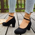 thumbnail image 4 of Willtoo Mary Jane Heels for Women Platform High Heels Shoes Dress Round Toe Faux Suede Pumps Pair with Dress Party, 4 of 6