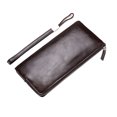 thumbnail image 2 of SPRING PARK Men's Vintage Genuine Faux Leather Long Wallet Checkbook Wallets, 2 of 7