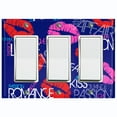 thumbnail image 1 of Metal Light Switch Plate Cover Lipstick Kisses Love Romance Dark Blue LOV007, 1 of 13