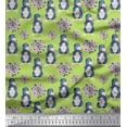 thumbnail image 1 of Soimoi Green Georgette Viscose Fabric Cute Animals Kids Decor Fabric Printed Yard 42 Inch Wide, 1 of 3