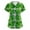 A015-Green, variant on St. Patrick's Day Scrubs Tops for Women Irish Shamrock Printed V Neck Nurse Working Uniforms Short Sleeve Soft Stretch Holiday Blouse T-Shirt