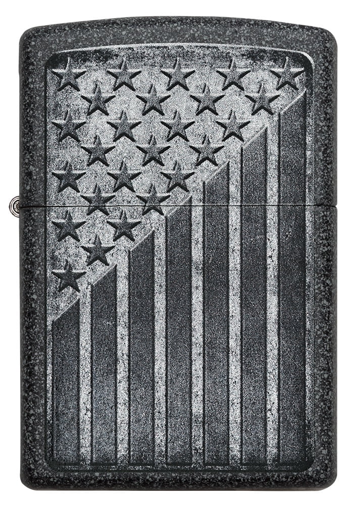 Zippo Stars and Stripes Design Iron Stone Pocket Lighter