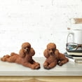 thumbnail image 5 of Poodle Dog Statue Dogs Sculpture resin material art Crafts for Porch TV Cabinet Brown, 5 of 8