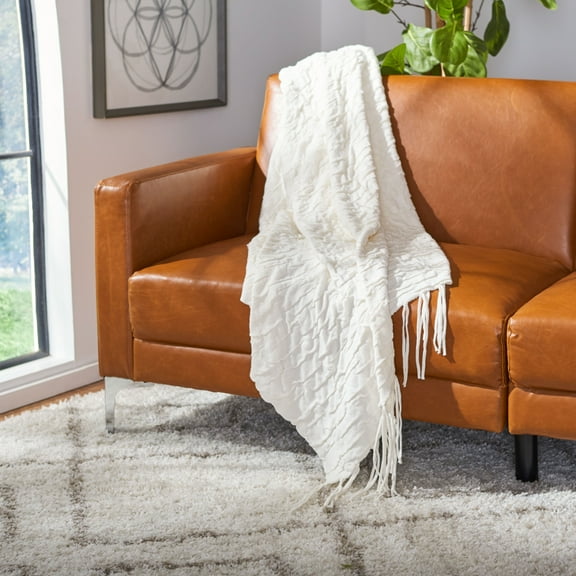 SAFAVIEH Delena Throw Blanket Ivory