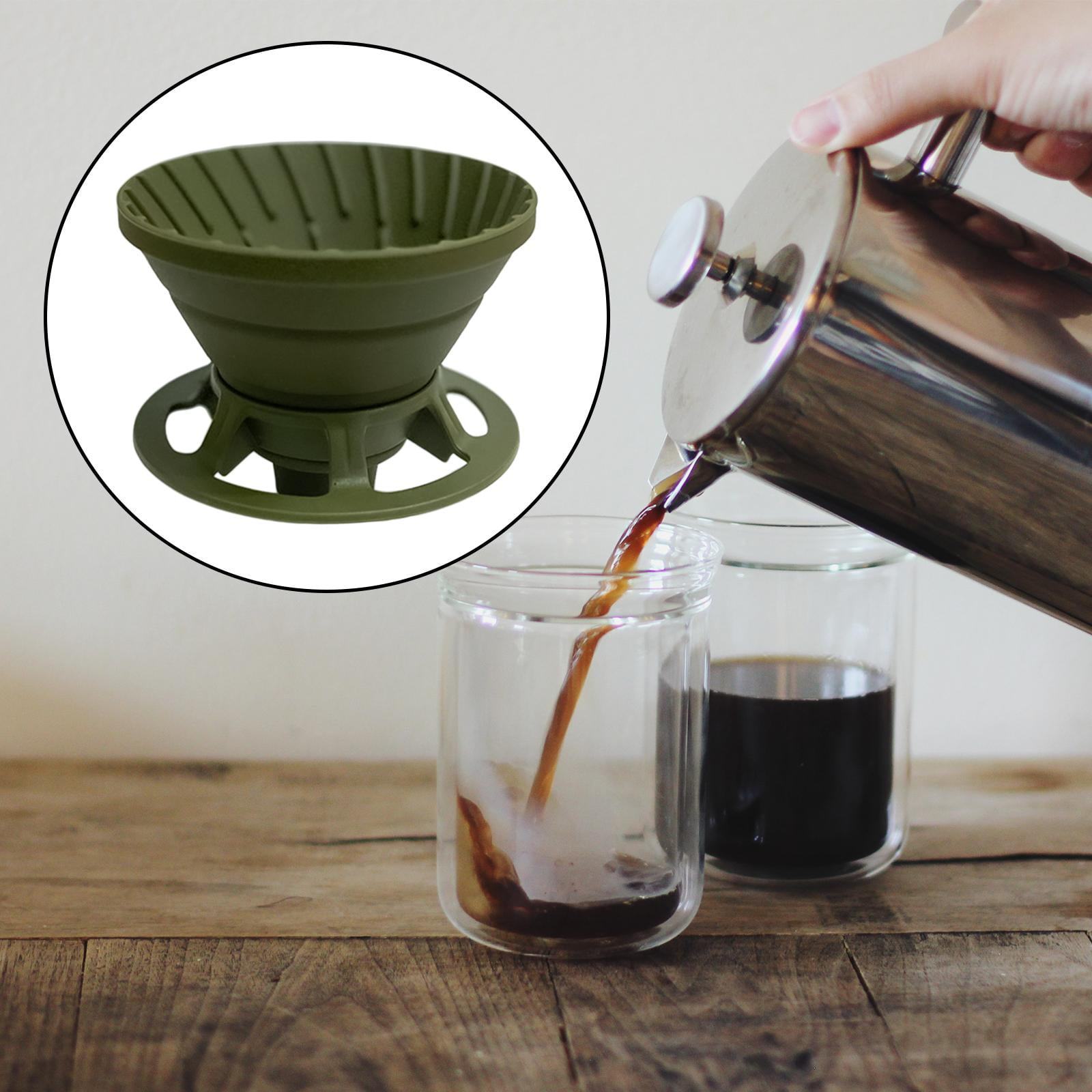 Collapsible Coffee Dripper Pour Over Coffee Filter, Silicone Reusable  Coffee Maker,Paperless Coffee Brew Maker,Dishwasher Safe,Carabineer for  Hiking