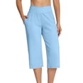 thumbnail image 3 of Women's Mid Waist Faux Two-Piece Yoga Shorts, Tummy Control Sport Shorts with Side Zip Pockets, Quick-Dry Compression Fit for Running, Gym, Workout, Casual Summer | TruBelle,Sky Blue XL, 3 of 9