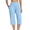 Sky Blue, variant on Women's Yoga Pants High Waist Cross Waist Compression Capri , Tummy Control Wide Leg 3/4 Length Workout Pants, Quick Dry Athletic Trousers for Fitness