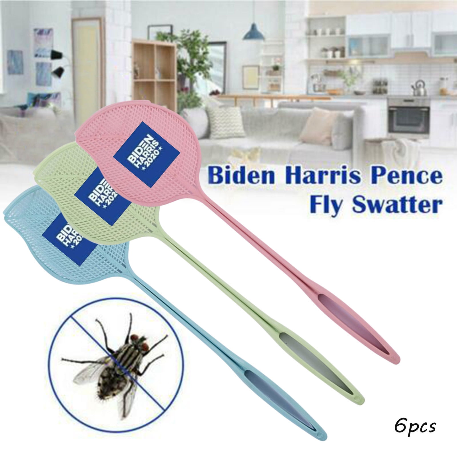 6x Plastic Fly Swatter Retractable Mosquitoes Flies Killer Pest Manual Swats 