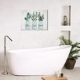 thumbnail image 3 of Farmhouse Green Leaf Bathroom Decor Wall Art Rustic Plant Floral Pictures Wall Decor Relax Soak Unwind Bathroom Sign Canvas Painting Prints Artwork Home Decorations Framed for Bedroom 16"x12", 3 of 6