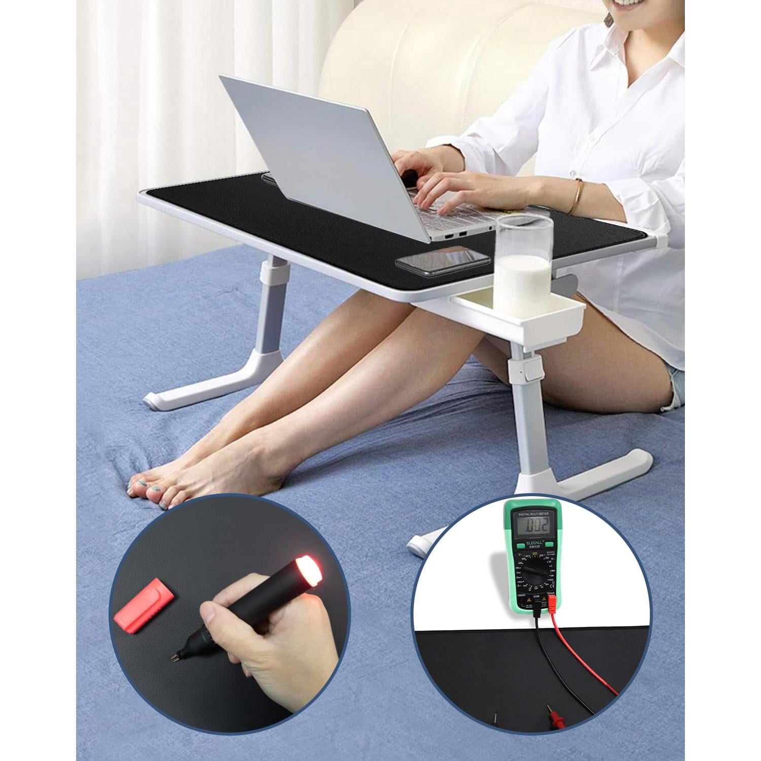 23.6"x35.4" Grounding Mat - 15ft Cord PU Conductive Pad for Bed Yoga Pet Feet Wellness Balance