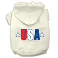 thumbnail image 1 of Usa Star Screen Print Pet Hoodies Cream Size Xxxl (20), 1 of 1