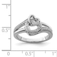 thumbnail image 2 of 925 Sterling Silver Rhodium Diamond Heart Ring Size 7, 2 of 2