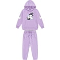 thumbnail image 4 of hengsof Girls Halloween Fleece 2 Piece Outfits Hoodie Sweatsuit Oversized Sweatshirt and Sweatpants Set Fall Winter Clothes, 4 of 5