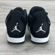 thumbnail image 4 of N I-K-E A i r-Jor-dan 4 Retro White Thunder Black Shoes FQ8138-001 Mens Size 16, 4 of 6