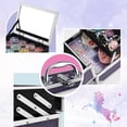 thumbnail image 4 of Joligrace Estuche de Maquillaje para Niñas Estuche de Tren Cosmético Caja de Almacenamiento de Maquillaje Organizador de Joyas Accesorios para el Cabello con Cerradura con Bandejas y Espejo Regalo par, 4 of 5