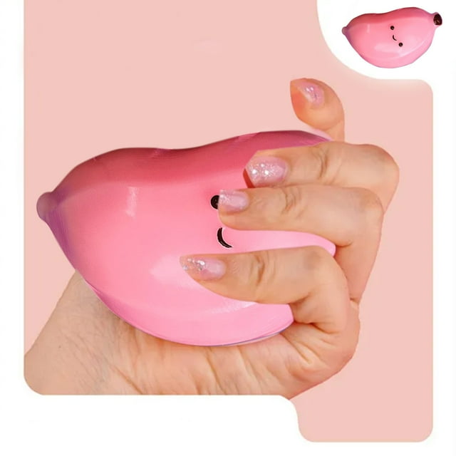 Adorable Banana Toy For Stress Relief And Sensory Play Soft Elastic Foam Ideal For All Ages Compact And Portable With Cute Expression
