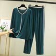 thumbnail image 1 of Fdfklak-Conjunto de pijama de 2 piezas para mujer, traje de noche de primavera y otoño, ropa de salón, pantalones de manga larga, conjunto de sueño, 2024, 1 of 5
