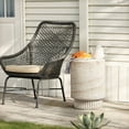 thumbnail image 4 of LuxenHome Travertine-Style Round Ribbed MgO Side Table, 4 of 7