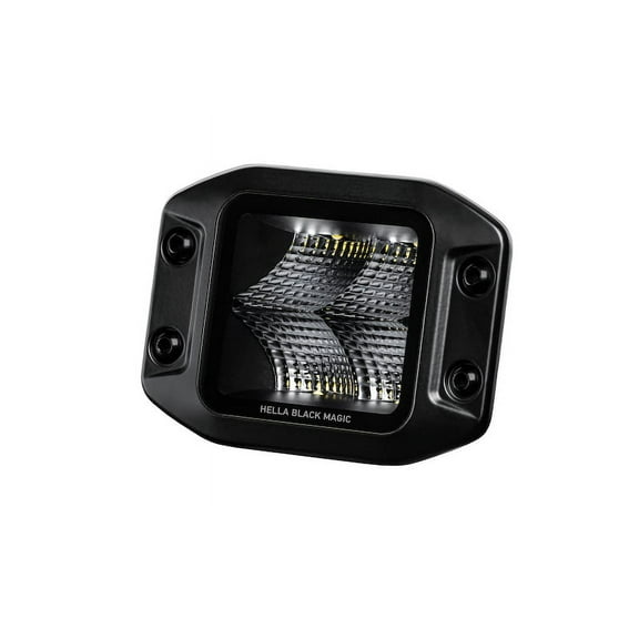 HELLA Universal Black Magic 3.2 in LED Cube Kit - Flood Beam fits Off-road Vehicles 2 Pieces