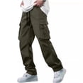thumbnail image 2 of Leggings lisos informales para hombre: cintura elástica con cordón, tejido de poliéster, ropa diaria/informal, tallas M-XXXL., 2 of 3