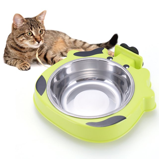 Bol pour Animaux en Acier Inoxydable, Bol d'Alimentation Détachable pour Chiot, Bol d'Eau pour Chat avec Base