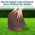 thumbnail image 4 of Sunnydaze Flat-Top 11" Brown Polyresin Faux Landscape Rock Cover with Metal Stakes, 4 of 13