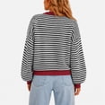 thumbnail image 4 of Womens Striped Cardigan Sweaters Long Sleeve Button Up Knit Tops Fall Winter Oversized Color Block Loose Open Front Casual Cardigan 2XL, 4 of 7