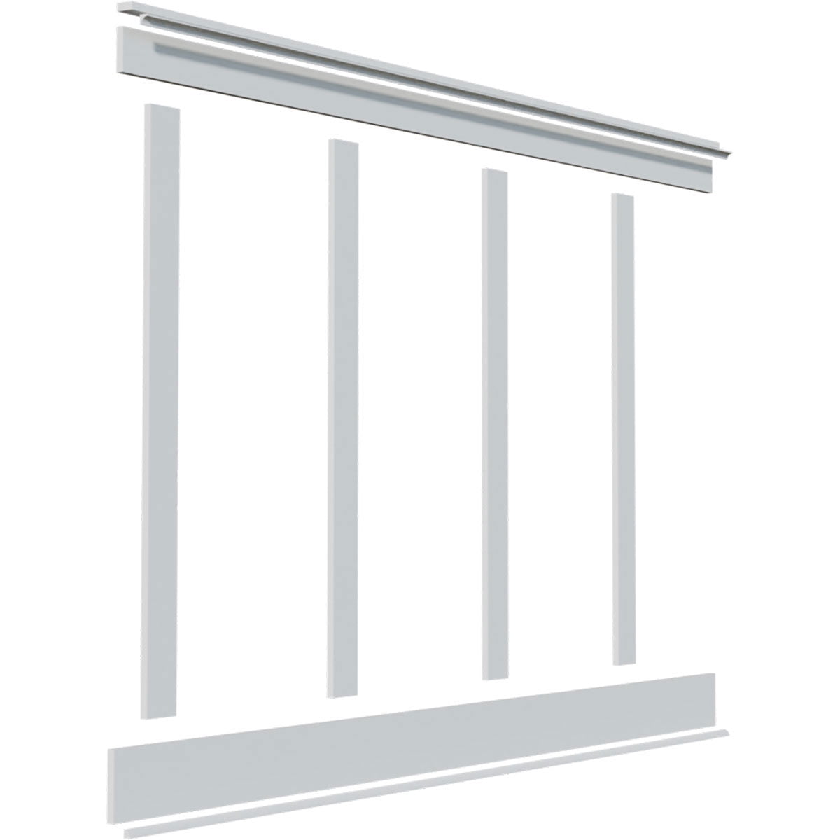 56" Height with 20" Wide Adjustable Wall Panels, Deluxe Shaker 8' PVC Wainscoting Kit, (for heights up to 56"H)
