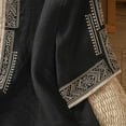 thumbnail image 6 of DeHolifer T-Shirts for Women Cotton Linen 3/4 Sleeve Embroidered Retro Printed Crewneck Casual Loose Blouse Black 2XL, 6 of 8