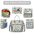 thumbnail image 2 of LightColor Cartoon Dinosaurs Leaves Pattern Womens Lunch Box for Work,Insulated Large Lunch Bag for Tween and Teen,Loncheras Para Mujer,Leakproof Adult Lunch Bag for Work,Beach,Travel,Picnic,Camping, 2 of 7