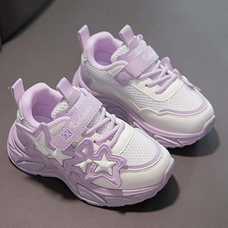 Yindaity Toddler Girl Sneakers Toddler Boy Shoes Girls Boys Kids Running Shoes All Season Children Sports Shoes Flat Thick Bottom Lightweight Toddler Running Shoes Boys  Walking Shoes (Purple 1)