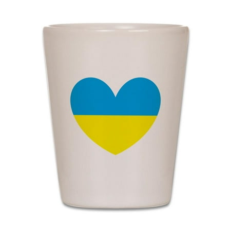 

CafePress - I Stand With Ukraine Heart - White Shot Glass Unique and Funny Shot Glass