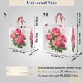 thumbnail image 3 of Corduroy Composite Fabric Tote Bag Magnetic Snap Large Capacity Crossbody Bag Beige Shoulder Strap Romantic Roses, 3 of 7