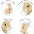 thumbnail image 2 of 3pcs Playful Bunny Hops Around Makes Sounds Wiggles Ears and Nose Cute Interactive Rabbit Kids Soft Cuddly Electronic Pet Battery Toy Animal Great Gift for Children Boy Toddler Easter Girl, 7", 2 of 9