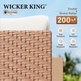 thumbnail image 3 of MF Studio 4-Piece HDPE Outdoor Patio Furniture Set, Wicker Outdoor Patio Conversation Set with Wood-Grain Rattan Coffee Table, Beige, 3 of 10
