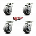 thumbnail image 2 of 4 Inch Thermoplastic Rubber Wheel Swivel Caster Set with Roller Bearings SCC, 2 of 2