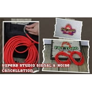 1/4 to 1/4 Male Jack Speaker Cables (2 Pack) by Fat Toad 25ft Professional Pro Audio Red DJ Speakers PA Patch Cords Quarter Inch 12 AWG Gauge Wire for Amp, Music Studio Recording & Stage Gear