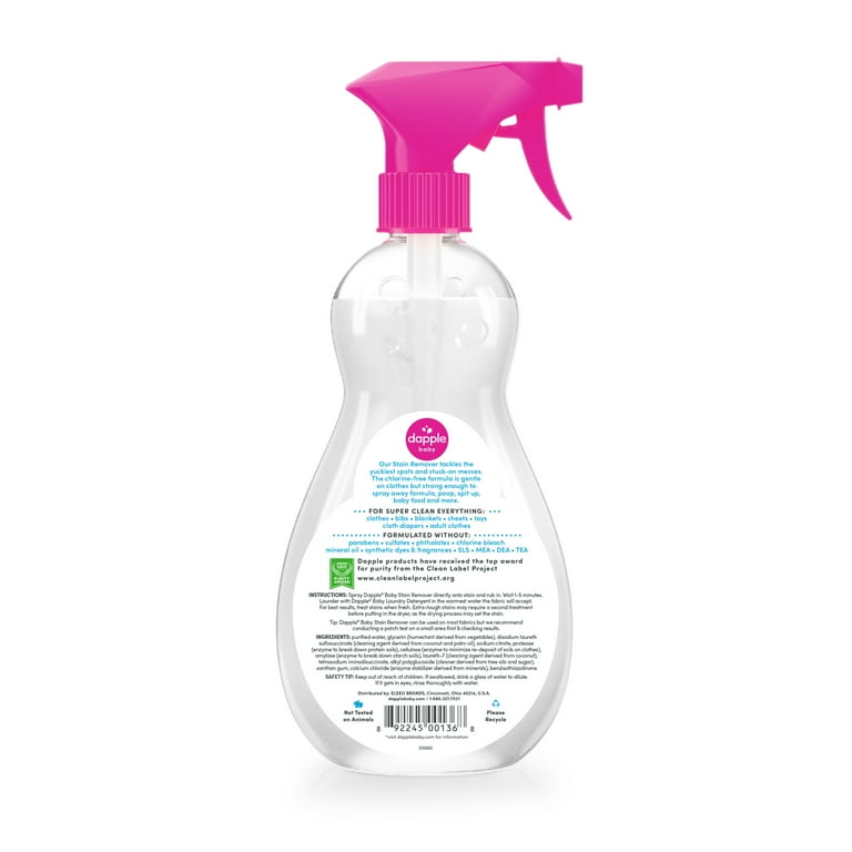 Dapple Baby Stain Remover Spray, Hypoallergenic and Powered by