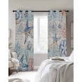 thumbnail image 3 of Summer Ocean Starfish Blackout Curtains for Bedroom Living Room, Coral Shell 72 In Long Thermal Insulated Room Darkening Drapes Grommet Window Treatments, 52 x 72 In, 3 of 9