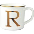 thumbnail image 1 of TRAHOO-Ceramic Coffee Mug 16 oz, Monogram Coffee Cup, Golden Initial Tea Mug, Personalized Tea Cup, Unique Gift, Large Mug for Home, Office, Letter R, 1 of 4