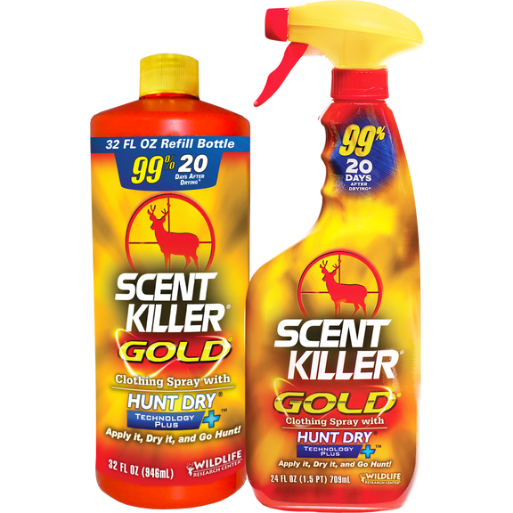Wildlife Research Center Scent Killer Gold 24 FL OZ Spray/Quart Refill Combo 56 FL OZ Total