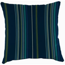 Jordan Manufacturing Sunbrella 16" x 16" Stanton Lagoon Navy Stripe Square Outdoor Throw Pillow