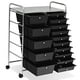 thumbnail image 3 of Costway Cajonera multiusos con 15 cajones en cocina de plástico Contenedor con ruedas Negro, 3 of 8